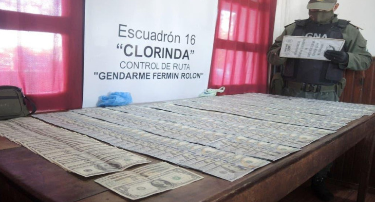 Los gendarmes decomisaron US$ 30.000 que estaban ocultos en un camión interceptado en Clorinda, Formosa