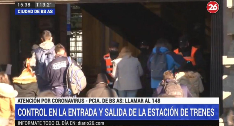 Coronavirus en Argentina, reforzaron controles en las estaciones de trenes, Canal 26	