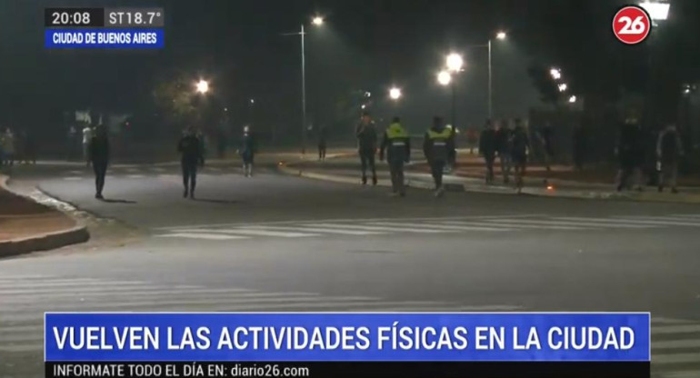 Cuarentena, volvieron los runners a Ciudad de Bs.As., Canal 26