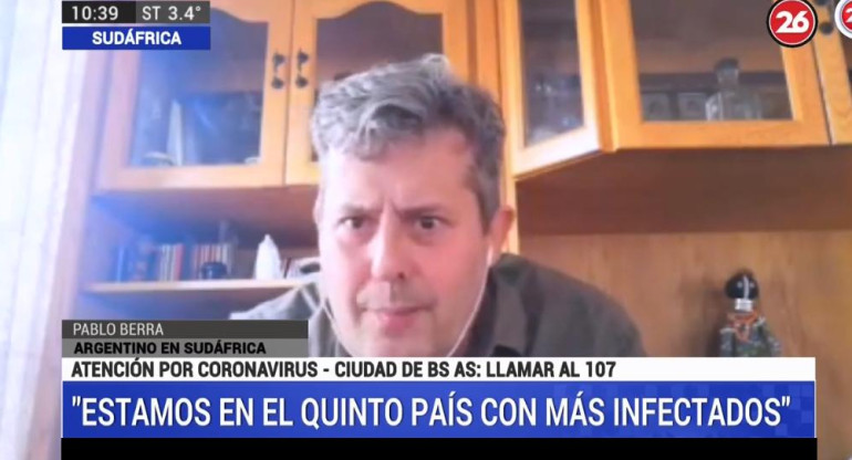 Argentino que recibió la vacuna de Oxford, entrevista por Canal 26