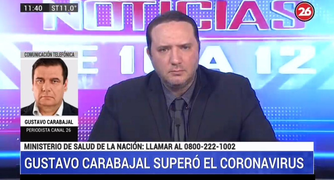 Gustavo Carabajal, coronavirus, Canal 26