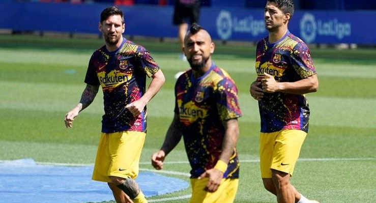 Lionel Messi, Luis Suárez y Vidal