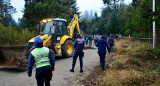 Parque tomado por empleados del INTA en el Bolsón