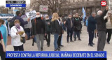 Protesta frente al Congreso por reforma judicial, Canal 26