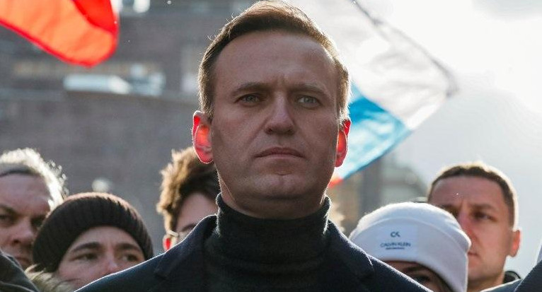 Navalny durante una marcha para el quinto aniversario del asesinato del opositor Boris Nemtsov en febrero de 2020, REUTERS
