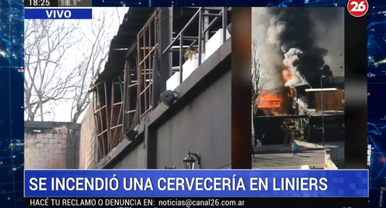 Se incendió una cervecería en Liniers