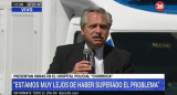 Alberto Fernández en Hopsital Churruca, anuncios, Canal 26