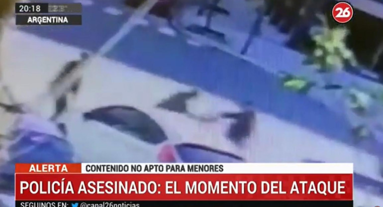 Ataque al policía apuñalado y asesinado en Palermo, Canal 26	