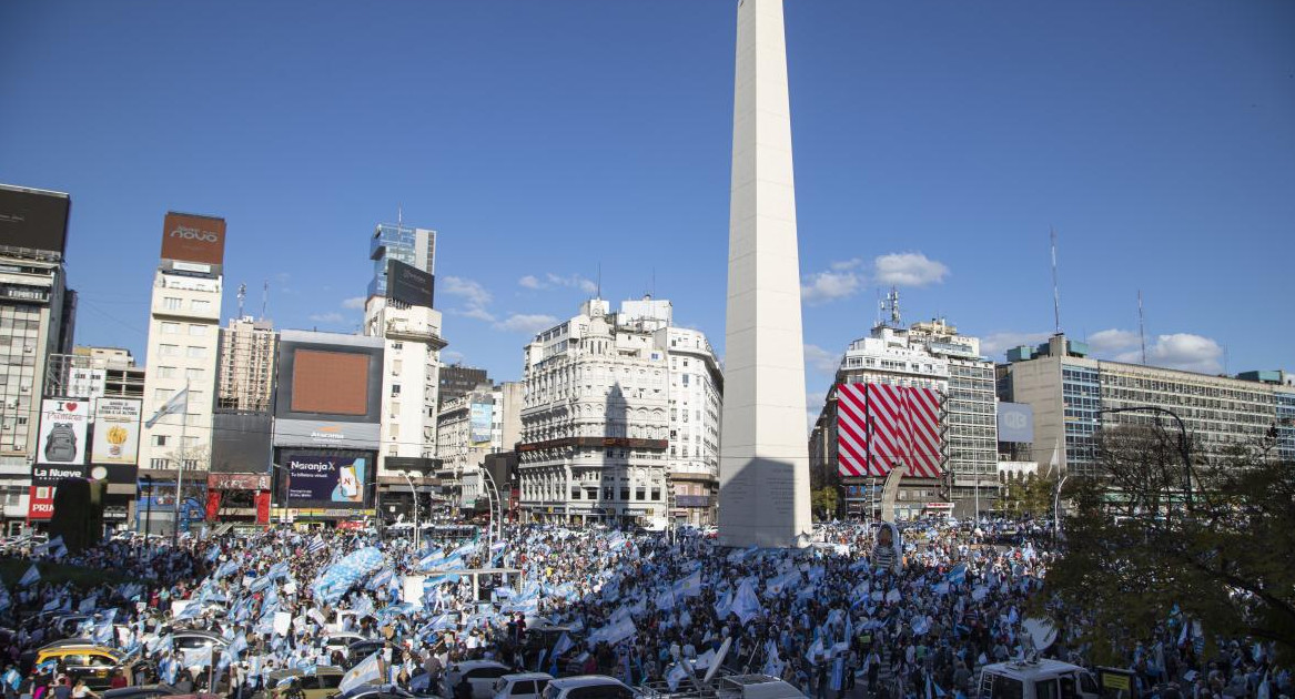 Marcha contra el Gobierno de Alberto Fernández en el Obelisco, NA