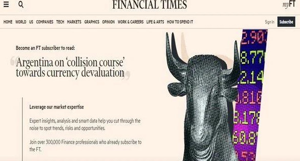 Financial Times, dura nota sobre la economía de Argentina
