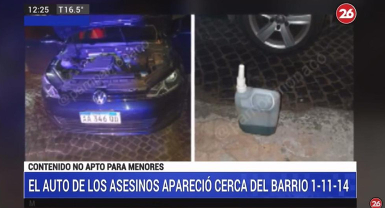 Auto de asesinos del policía en la heladería de Ramos Mejía