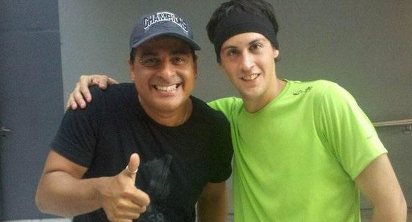 Villareal con Marcelo Iripino en el casting del Bailando