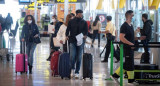 Pasajeros aeropuerto de Barajas en Madrid