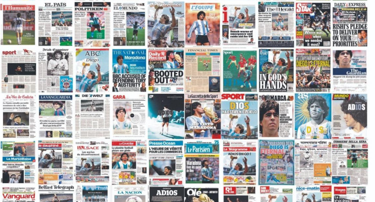 Los diarios del mundo despiden a Maradona