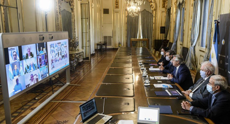 Alberto Fernández, reunión virtual con gobernadores, Coronavirus, Foto NA