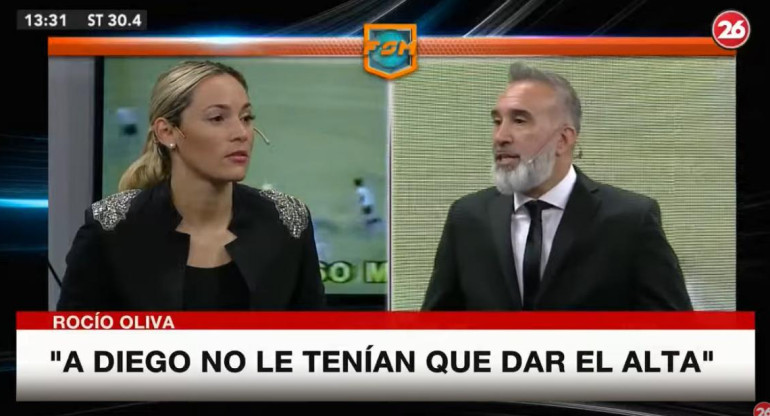Rocío Oliva, muerte de Diego Maradona, Canal 26	
