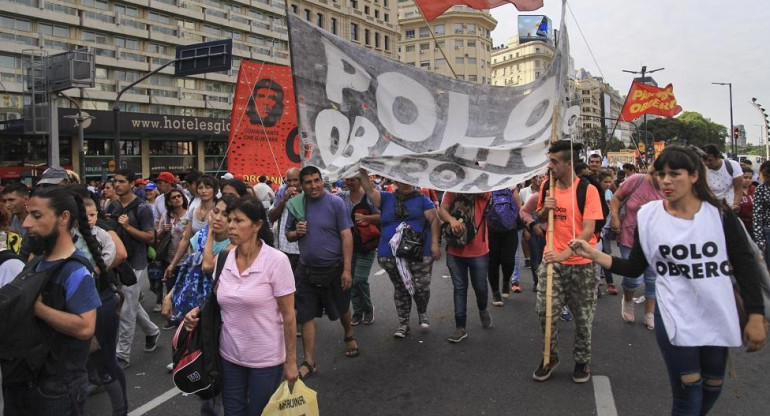 Manifestación, agrupaciones de izquierda, Centro de Buenos Aires, NA
