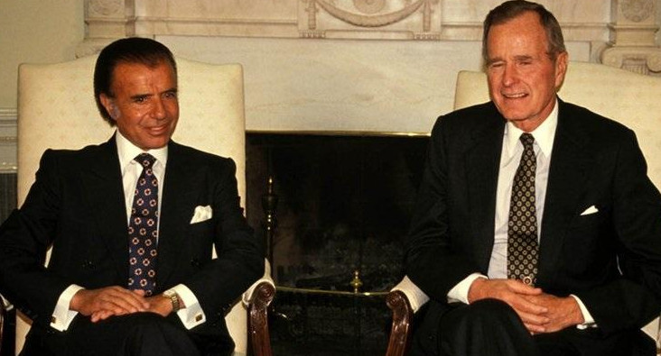 Carlos Menem y George H. W. Bush, Argentina, Estados Unidos, presidentes