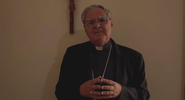 El presidente de la Conferencia Episcopal Argentina, Monseñor Oscar Ojea, Captura YouTube