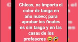 Posteo del profesor Sebastián Barbará, aprobar sin tanga, Corrientes