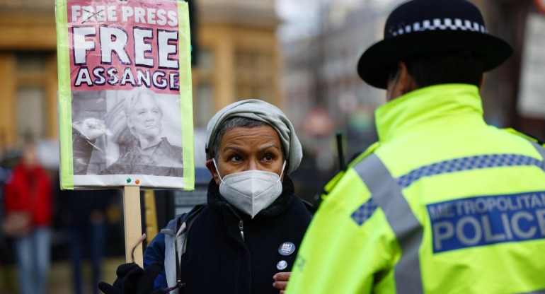 Julian Assange, pedido de asilo, manifestación, Foto Reuters