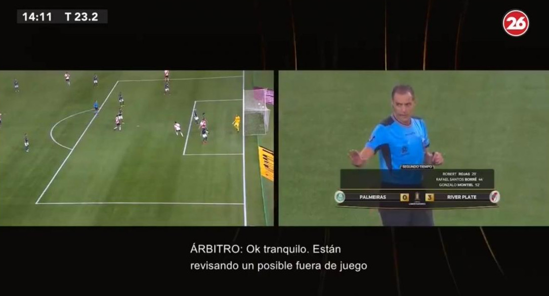 Informe del VAR contra River Plate, Copa Libertadores, Canal 26	