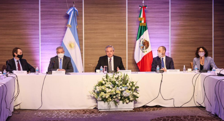 El Presidente Alberto Fernández se reunió con empresarios durante su visita oficial a México, Foto Presidencia	