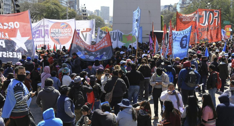 Organizaciones sociales, marcha, reclamo, protesta, Obelisco, NA