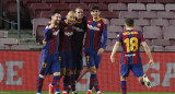 Festejo del Barcelona ante Sevilla por Copa del Rey, REUTERS