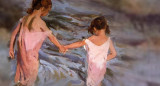 Niñas en la playa, cuadro de Joaquín Sorolla, arte