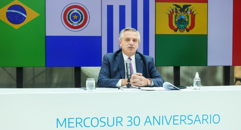 Alberto Fernández en encuentro de mandatarios del Mercosur