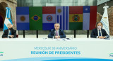 Alberto Fernández, Felipe Solá y Santiago Cafiero, 30 años del Mercosur, Cumbre del Mercosur, NA