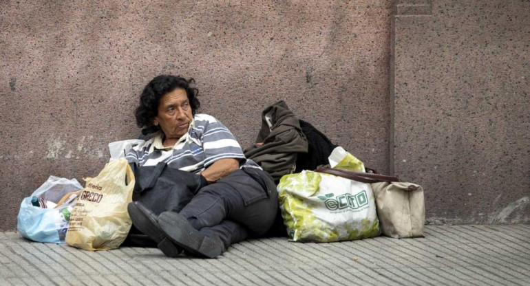 Pobreza en Argentina, gente en la calle, NA