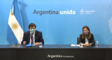 Conferencia de prensa de Claudio Moroni y Fernanda Raverta