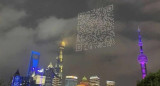 QR en el cielo con drones, China