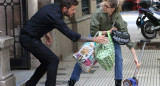 Marcelo Tinelli y Guillermina Valdés, grabando la apertura de ShowMatch. Foto Movilpress.