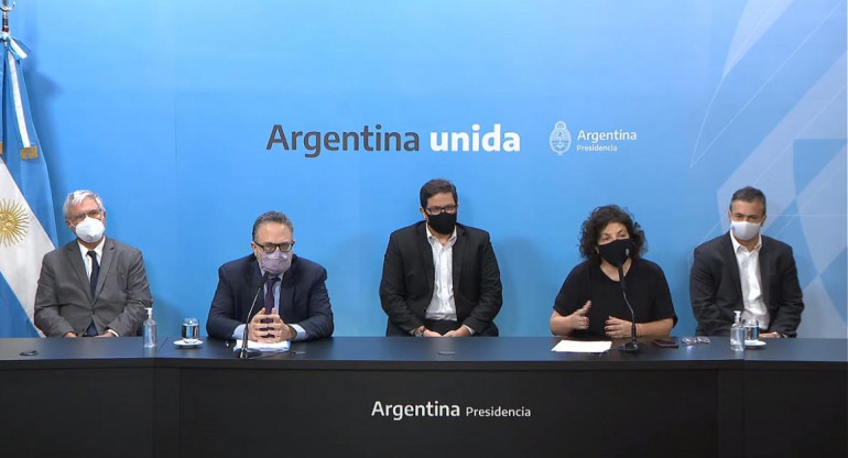 Carla Vizzotti en confrencia de prensa. Foto: NA.