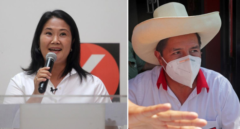 Keiko Fujimori y Pedro Castillo, elecciones en Perú, REUTERS