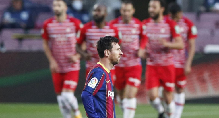Messi en la derrota del Barcelona ante el Granada, REUTERS