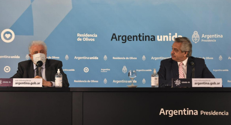 Alberto Fernández y Ginés González García, ministerio de Salud, NA