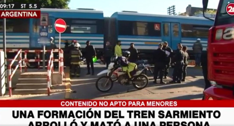 Tren Sarmiento arrolló a una persona en la estación Floresta, CANAL 26