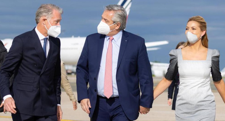 Alberto Fernández, presidente de Argentina, llegada a Francia, foto NA