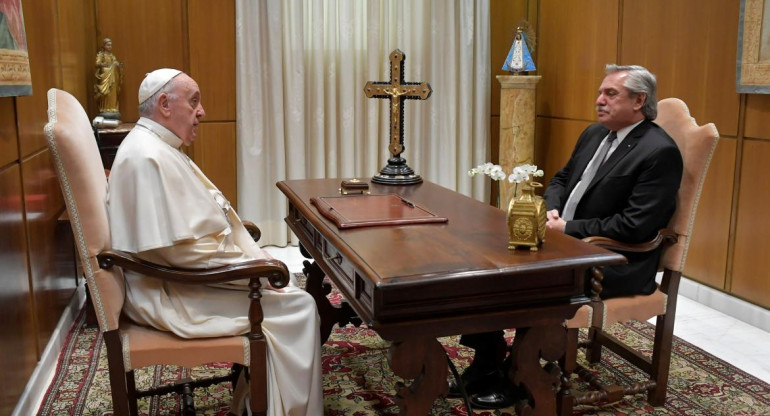 El Papa Francisco y el presidente Alberto Fernández, Vaticano, Foto: Reuters