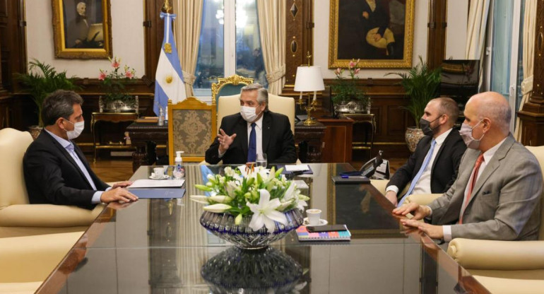 Reunión de Alberto Fernández con Massa y el equipo económico, PRESIDENCIA