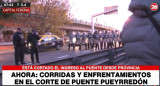 Protesta e incidentes en el Puente Pueyrredón, viernes 11 de junio.