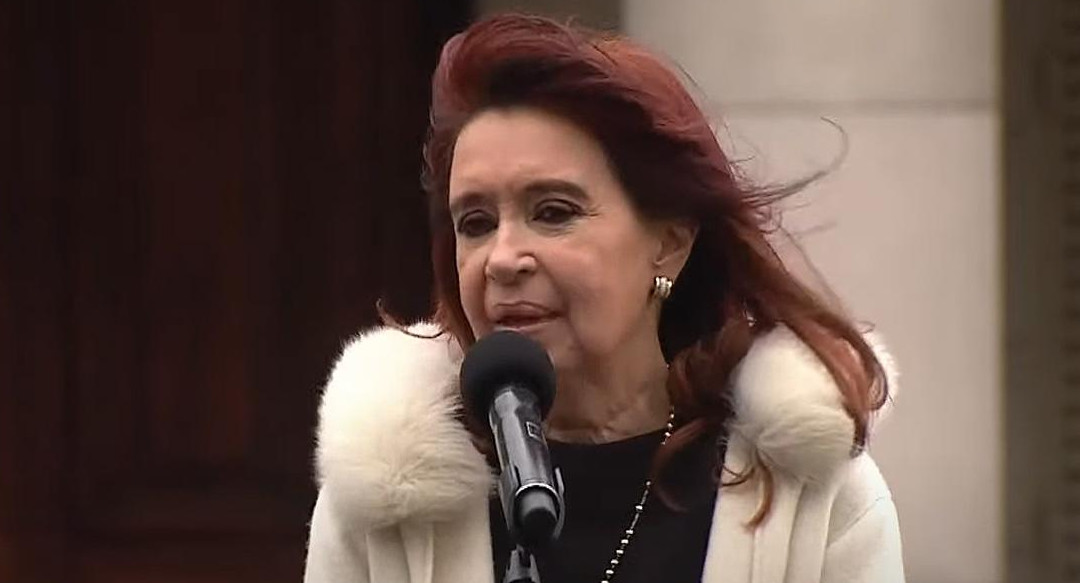 Cristina Fernández de Kirchner, vice presidenta de Argentina, foto captura video Gob. de Provincia