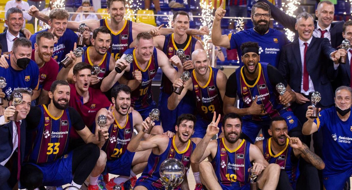 Festejo del Barcelona en la Liga de Basquet de España, AGENCIA EFE
