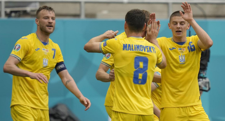 Festejo de Ucrania ante Macedonia por la Eurocopa, AGENCIA NA