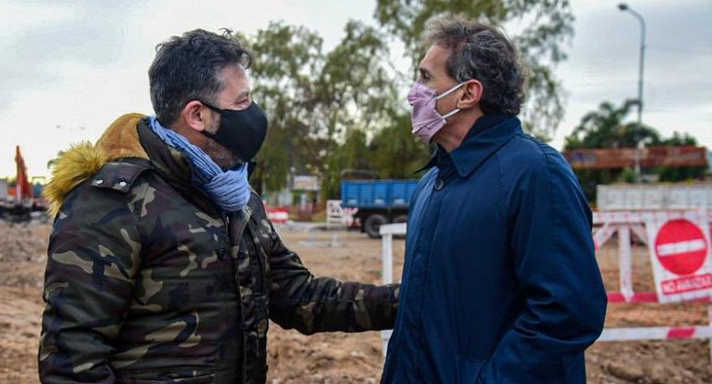 Gabriel Katopodis, ministro de Obras Públicas y Gustavo Menéndez, intendente de Merlo.