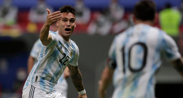 Lautaro Martínez y Lionel Messi, Argentina vs Colombia, Copa América, Reuters